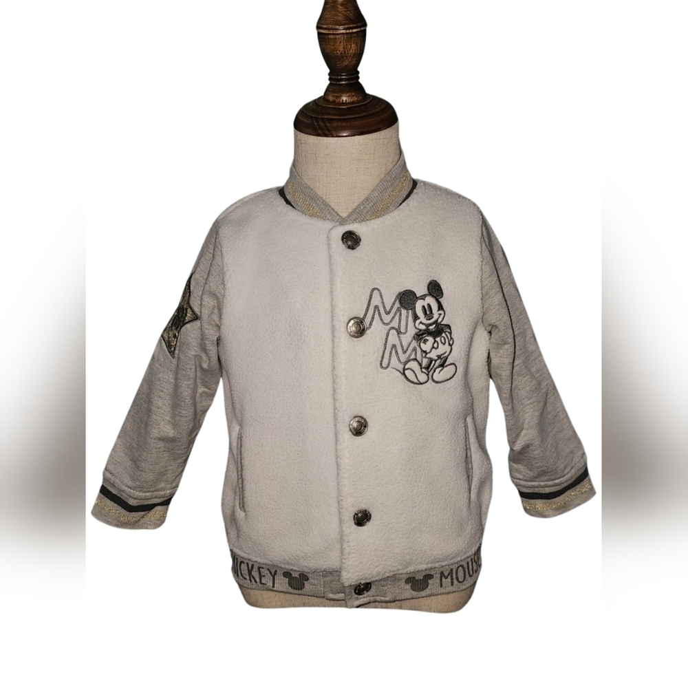 Disney Baby Mickey Mouse Bomber Jacket Sherpa Varsity Sz 12-18M - Picture 2 of 12